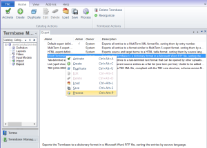 Export termbase from MultiTerm to Excel or Word